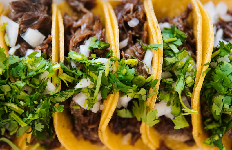 Birria tacos with consomme
